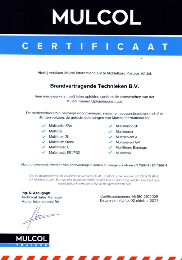 Mulcol certificaat voor BVT