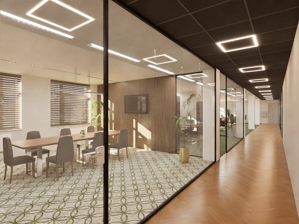 De after van het businesscenter hanzeland